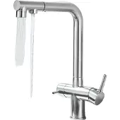 OEM Reiniger Küchenarmatur, Ausziehbare Sprühdüse, Duale Bedienung, Bürstetes Nickel A