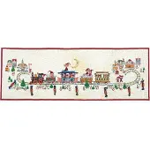 Husar Eva Rosenstand Kreuzstich Adventskalender Set mit Zug Zählmuster 40x115cm