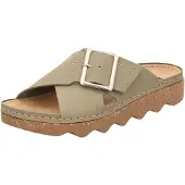 Rohde Damen Pantolette aus Nubukleder mit Plateausohle Alassio 6220, Größe:40 EU, Farbe:Grün