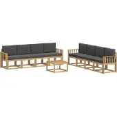 vidaXL Outdoor-Sofagarnitur 9 Stk. Weiß und Anthrazit
