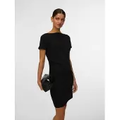 Vero Moda Minikleid "VMMILLE SS SHORT DRESS JRS NOOS" Materialmix, mit Raffung