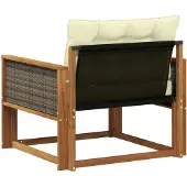 vidaXL Outdoor-Sofagarnitur Massives Akazienholz und Textilene Natur