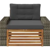 vidaXL Outdoor Mittelsofa Natur