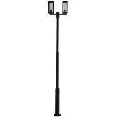 LUCANDE Außenlampe Siveta, 240cm, 2-flg., schwarz, E27, IP65 Siveta , dimmbar, schwarz, Aluminium, Modern