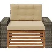 vidaXL Outdoor Mittelsofa Massivholz Akazie Natur