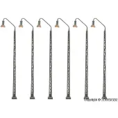 Viessmann Modelltechnik N Jernbanedriftslampe enkel Færdig model 6 stk