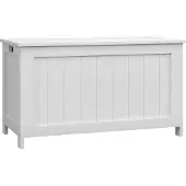 HOMCOM Truhe, Aufbewahrungsbox, Auflagenbox mit Griff, Gerätetruhe mit Deckel