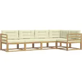 vidaXL Outdoor-Sofagarnitur 4 stk. Weiß und Creme Polyester