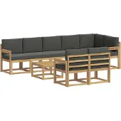 vidaXL Outdoor-Sofagarnitur 9 stk. Weiß und Anthrazit Polyester