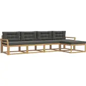 vidaXL Outdoor-Sofagarnitur 4 Stk. Weiß und Anthrazit Polyester