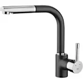 Teka GRIFO ARK 938 N, Standard, Schwarz, Edelstahl, Edelstahl, Drehventile, Einzelbild, 3/8"