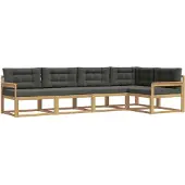 vidaXL Outdoor-Sofagarnitur 4 stk. Weiß und Anthrazit Polyester