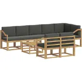 vidaXL Outdoor-Sofagarnitur 9 Stk. Weiß und Anthrazit Polyester