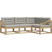 vidaXL Outdoor-Sofagarnitur 3 pcs Weiß und Hellgrau Polyester