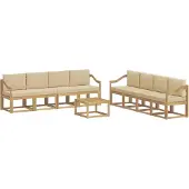 vidaXL Outdoor-Sofagarnitur 9 Stk. Weiß und Beige