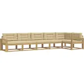 vidaXL Outdoor-Sofagarnitur mit Kissen 4 pcs Weiß und Beige Polyester