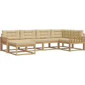 vidaXL Outdoor-Sofagarnitur mit Kissen 5 pcs Weiß und Beige Polyester