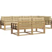 vidaXL Outdoor-Sofagarnitur 6 Stk. Weiß und Beige Polyester