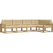 vidaXL Outdoor-Sofagarnitur mit Kissen 4 pcs Weiß und Beige Polyester