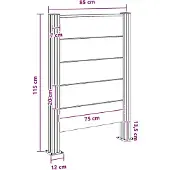 vidaXL Mülltonnenzaun Braun 85 x 12 x 115 cm Aluminium und WPC