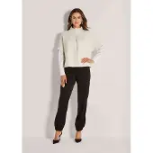 MADELEINE Moderne Strickjacke im Cape-Design in perlweiß / melange | Gr.: 44