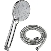 Unyqoos Handbrause – 5 Strahlarten, wassersparend, kräftiger Druck, 1,5 m Edelstahlschlauch, Anti-Kalk-Silikondüsen