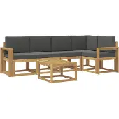 vidaXL Outdoor-Sofagarnitur 6 stk. Weiß und Anthrazit