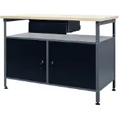 Markenlos Werkbank schwarz 120x60x85 cm Stahl