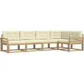 vidaXL Outdoor-Sofagarnitur mit Kissen 4 pcs Weiß und Creme Polyester
