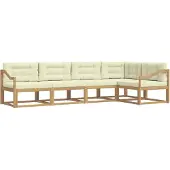 vidaXL Outdoor-Sofagarnitur 4 Stk. Weiß und Creme Polyester