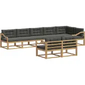 vidaXL Outdoor-Sofagarnitur 6 stk. Weiß und Anthrazit Polyester