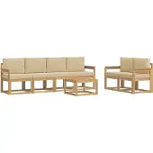 vidaXL Outdoor-Sofagarnitur 7 Stk. Weiß und Beige