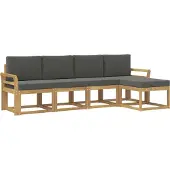 vidaXL Outdoor-Sofagarnitur 5 stk. Weiß und Anthrazit
