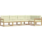vidaXL Outdoor-Sofagarnitur 4 stk. Weiß und Creme Polyester