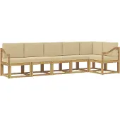 vidaXL Outdoor-Sofagarnitur 6 Stk. Weiß und Beige Polyester