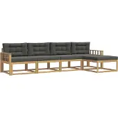 vidaXL Outdoor-Sofagarnitur 4 Stk. Weiß und Anthrazit Polyester