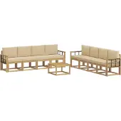 vidaXL Outdoor-Sofagarnitur 9 Stk. Weiß und Beige