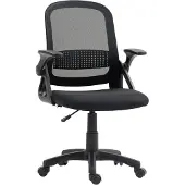 HOMCOM Bürostuhl Ergonomischer Drehstuhl mit aufklappbarer Armlehne Schwarz
