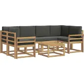 vidaXL Outdoor-Sofagarnitur 7 stk. Weiß und Anthrazit