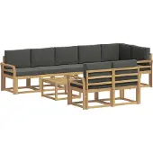 vidaXL Outdoor-Sofagarnitur 9 Stk. Weiß und Anthrazit Polyester