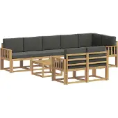 vidaXL Outdoor-Sofagarnitur 9 Stk. Weiß und Anthrazit Polyester