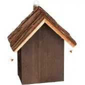 Relaxdays Marienkäferhaus, Holz, HxBxT: 23 x 19 x 12,5 cm, zum Aufhängen, Garten, Insektenhotel für Marienkäfer, braun