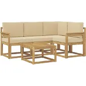vidaXL Outdoor-Sofagarnitur 5 stk. Weiß und Beige
