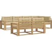 vidaXL Outdoor-Sofagarnitur mit Kissen 6 pcs Weiß und Beige Polyester