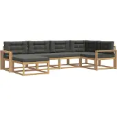 vidaXL Outdoor-Sofagarnitur 5 Stk. Weiß und Anthrazit Polyester