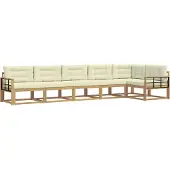 vidaXL Outdoor-Sofagarnitur 4 Stk. Weiß und Creme Polyester