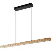 LUCANDE LED-Hängeleuchte Emara, holz hell, Eiche, CCT