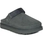 Ugg Damen Hausschuhe aus Schaffell, Grau, 4 cm Plateausohle, mit Klettverschluss