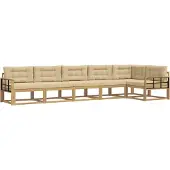 vidaXL Outdoor-Sofagarnitur 4 stk. Weiß und Beige Polyester