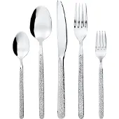 Unyqoos 60-teiliges Besteckset für 12 Personen aus Edelstahl, & spülmaschinengeeignet – klassisches Retro‑Design